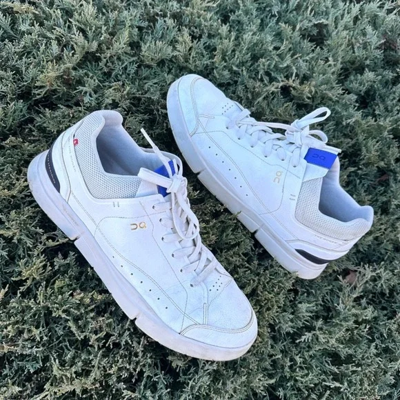 On Cloud The Roger Centre Court Leather Sneakers Men's Size 11 White Shoes - Picture 1 of 14